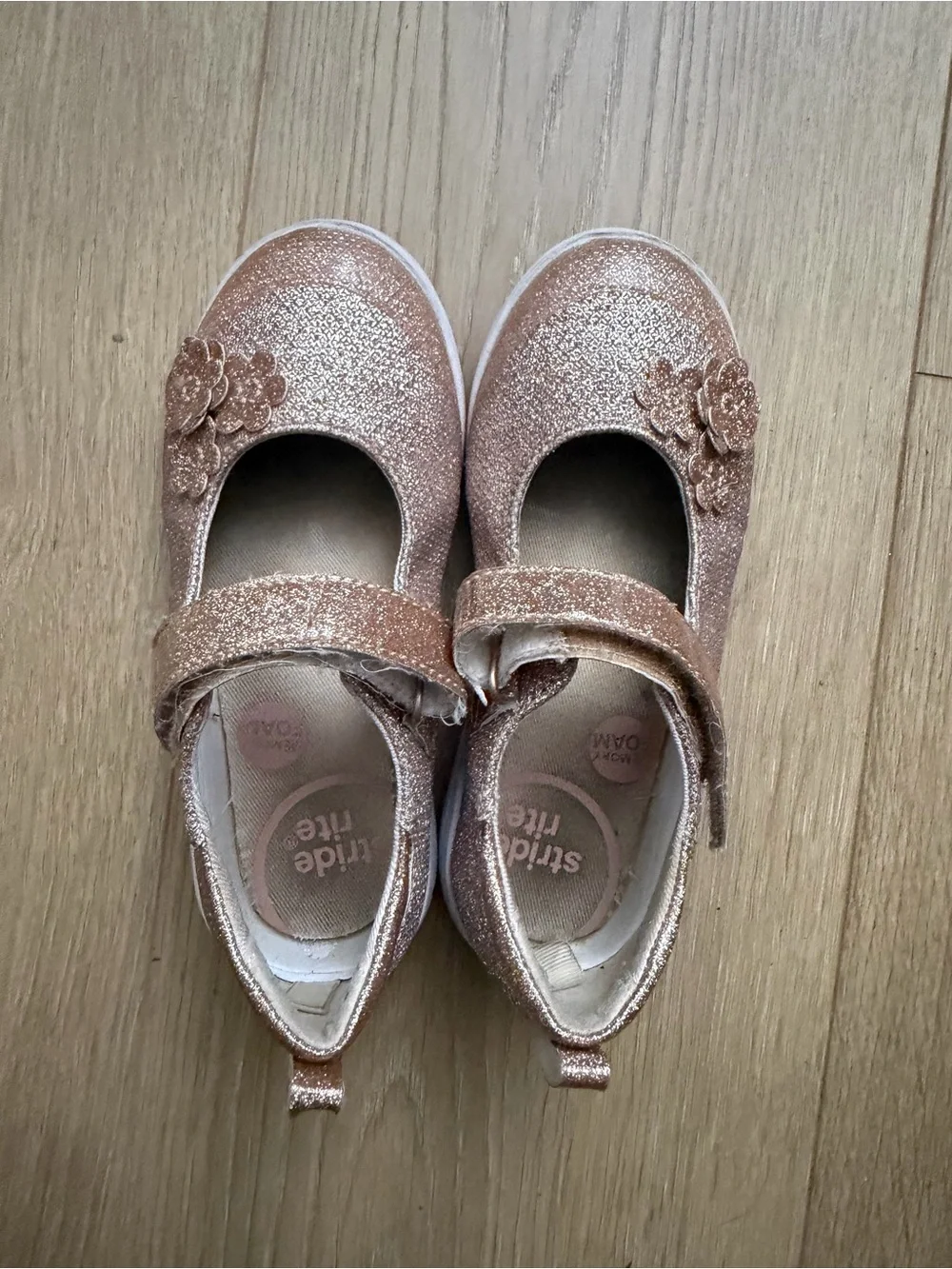 Stride rite Holly adapt Girls' Sparkle Mary Jane Shoes in Rose Gold size 10.5xw